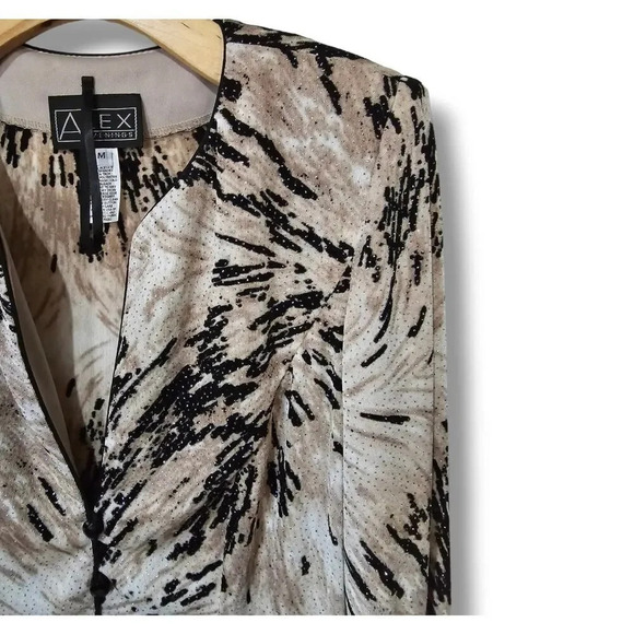 Alex Evenings women's brown long sleeves button-down career wear jacket - medium - Picture 3 of 9